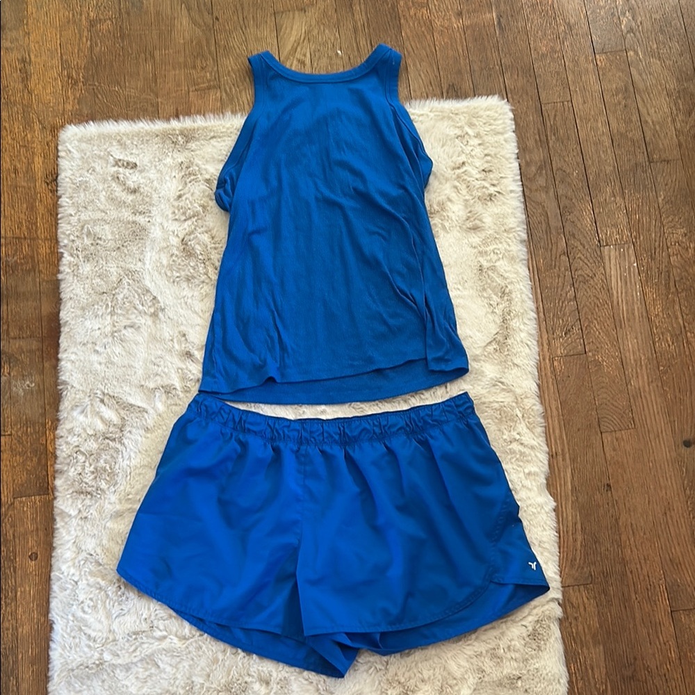 Old Navy Blue Pajama Set Sleeveless Tank and Shorts